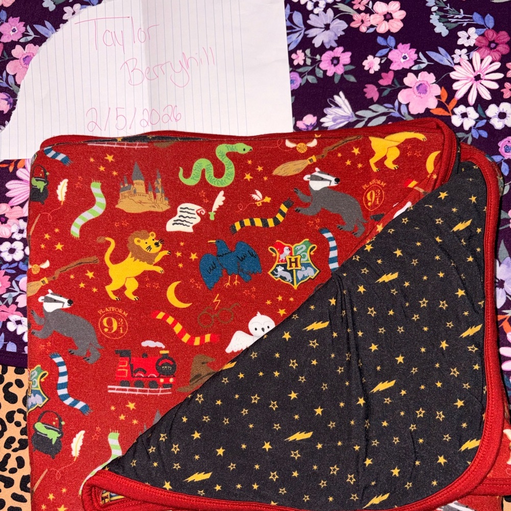 Little Sleepies Red and Black Blanket